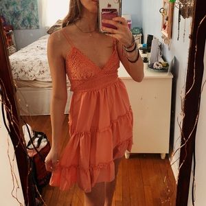 coral summer dress
